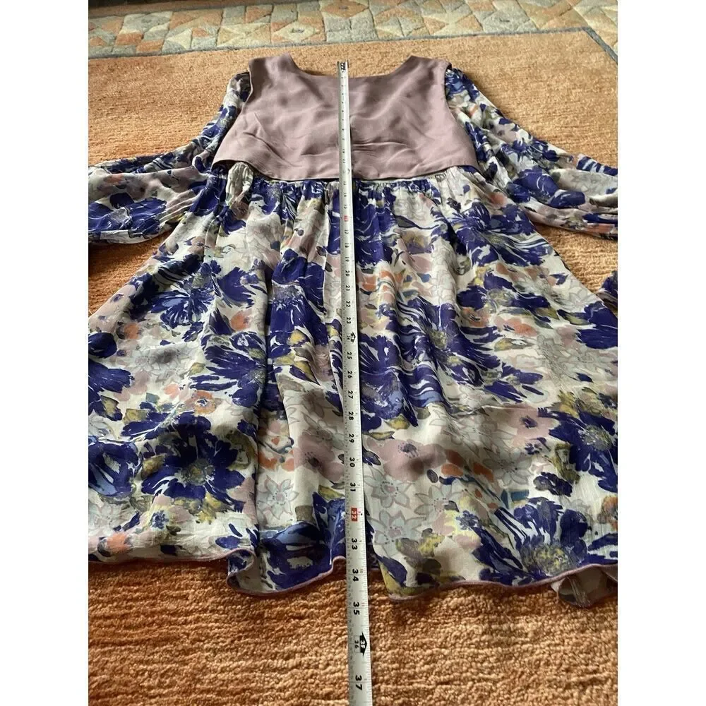 Free People Alice Vested Layered Dress Floral Purple Size SP